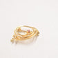 Vintage Amos Germany 14ct Gold Plated Garnet Floral Brooch