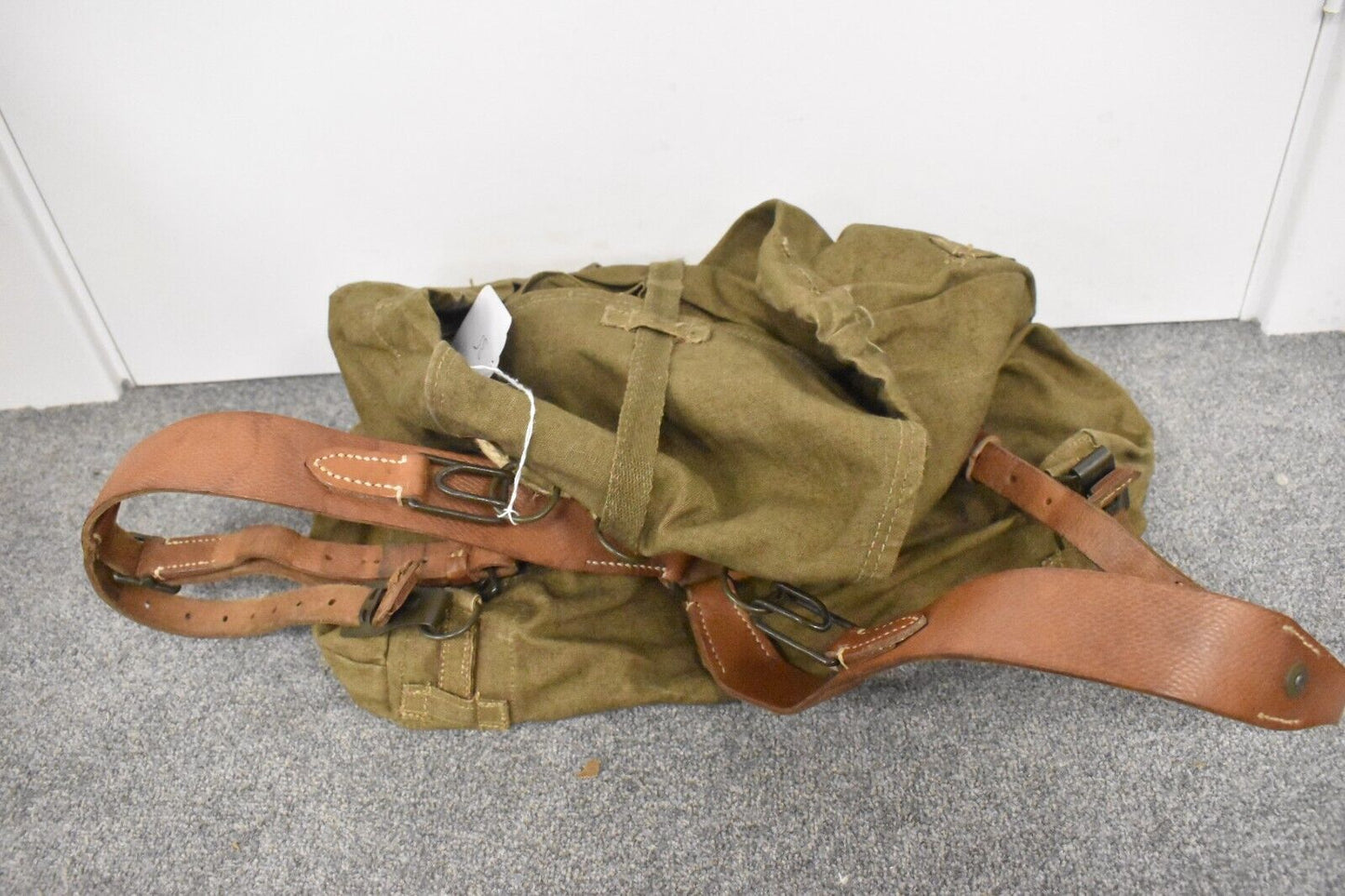 Vintage 1960s Czech Army Rucksack – Brown Cotton Canvas & Leather