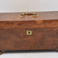 Antique Georgian Burr Walnut Tea Caddy with Silver Scallop Spoon