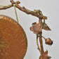 Antique Art Nouveau Brass Tabletop Dinner Gong Rose & Thorns with Striker
