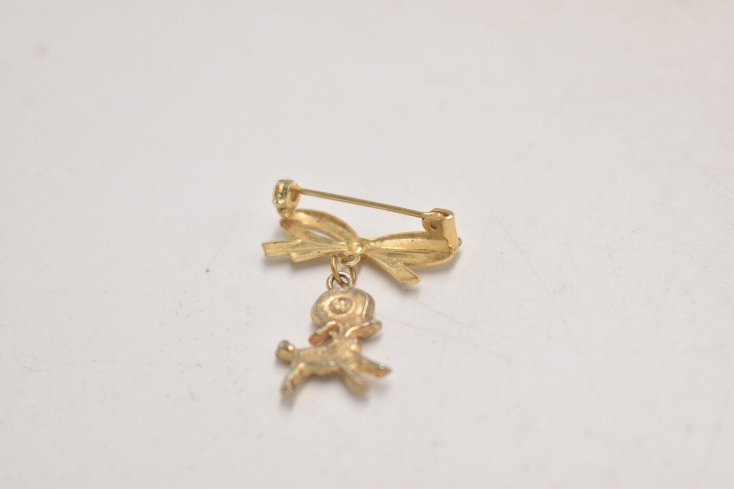 Vintage Gold Tone Poodle Dog Brooch – 4cm – Women's Costume Jewellery