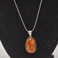 Vintage Sterling Silver 925 Necklace with Baltic Amber Pendant