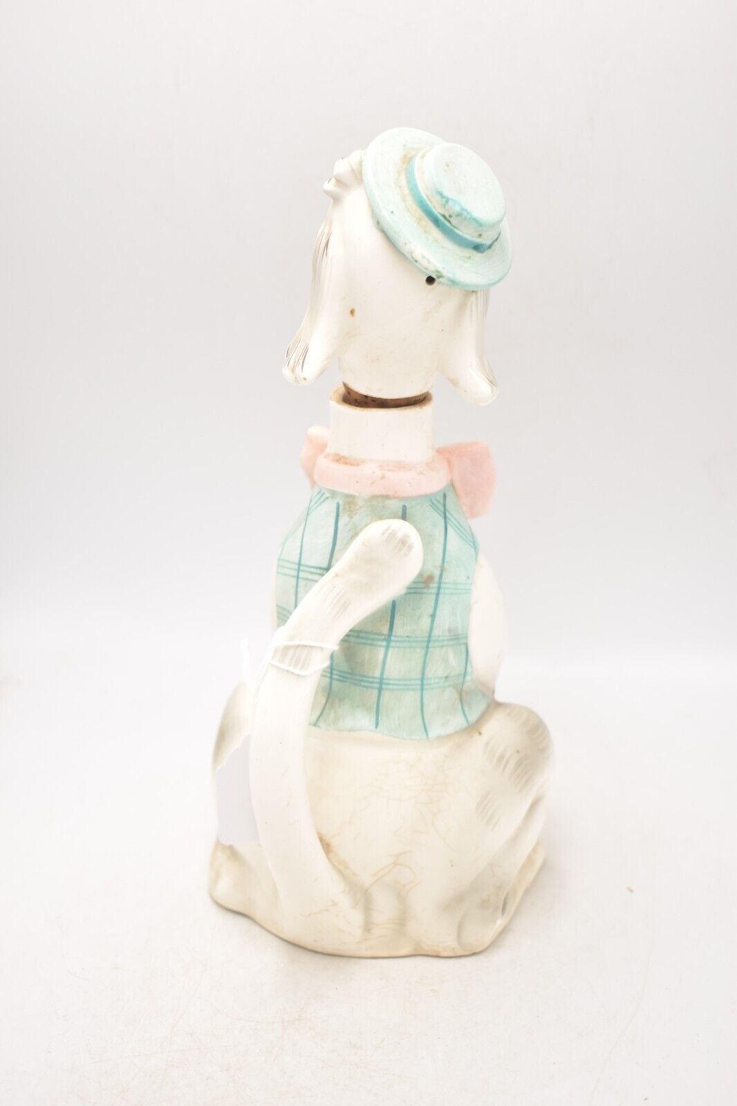 Vintage 1940s Musical Poodle Dog Decanter Hand-Painted Collectible Barware Gift
