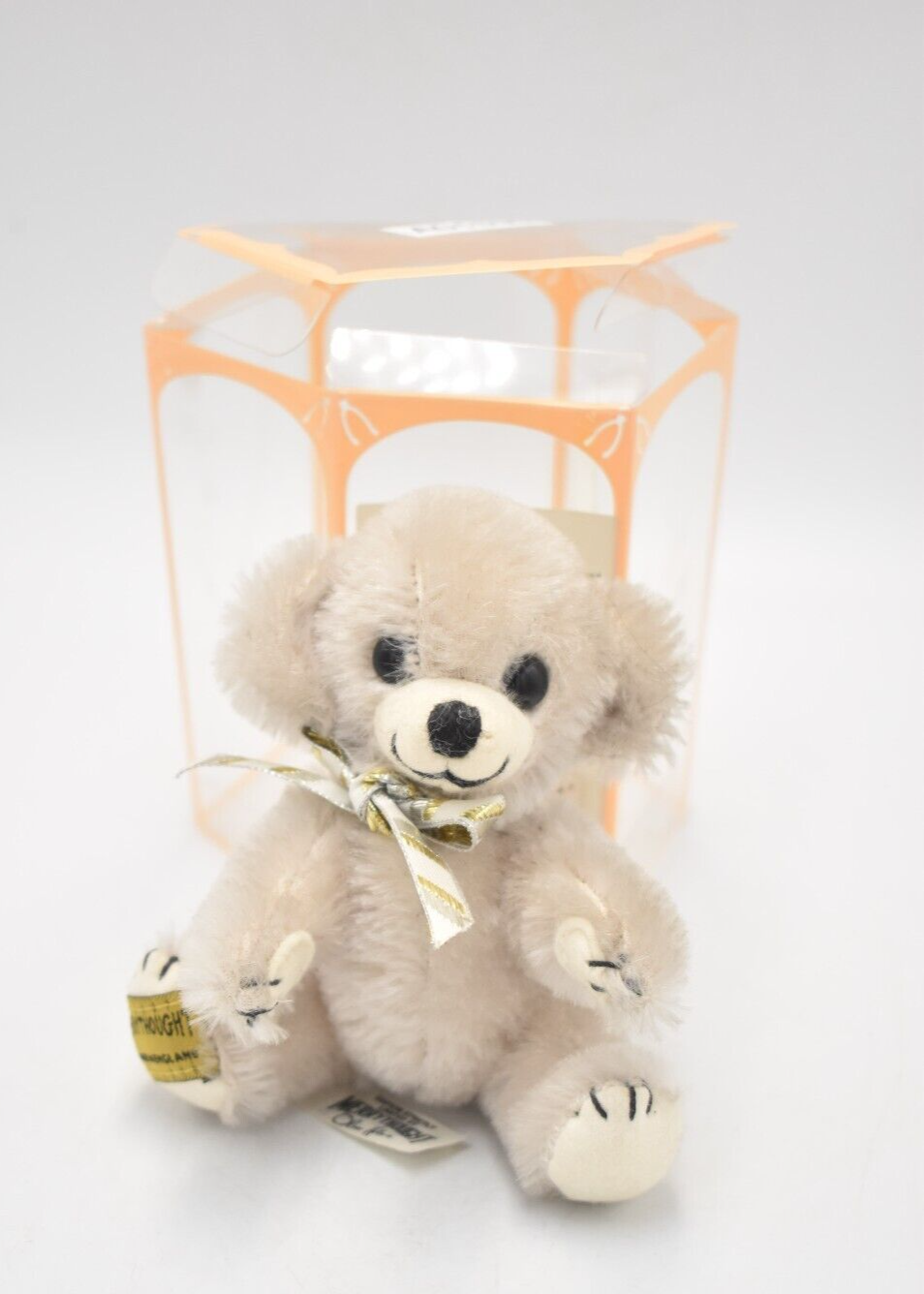 Merrythought Grey Cheeky Bear – Limited Edition Retired – Mohair, Boxed