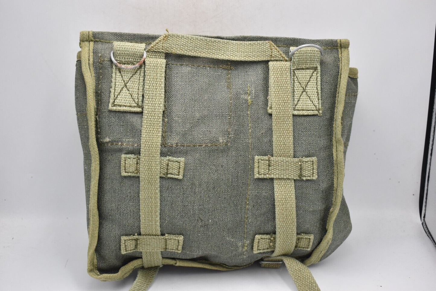 Vintage 1981 Polish Army Canvas Bread Bag – Military Webbing Satchel Haversack
