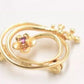 Vintage Amos Germany 14ct Gold Plated Garnet Floral Brooch