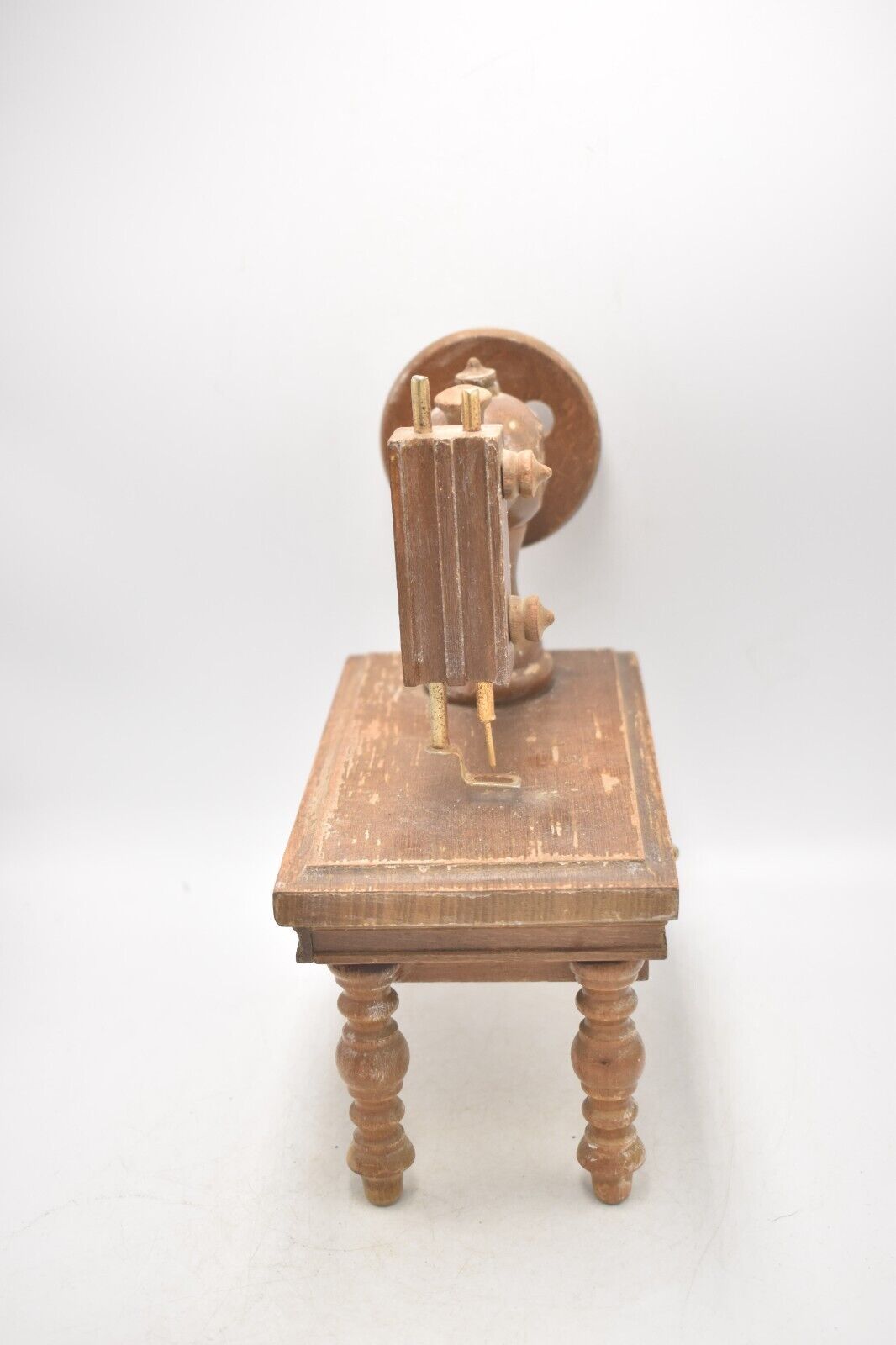 Vintage Wooden Toy Sewing Machine Display Piece 24.5cm Lovely