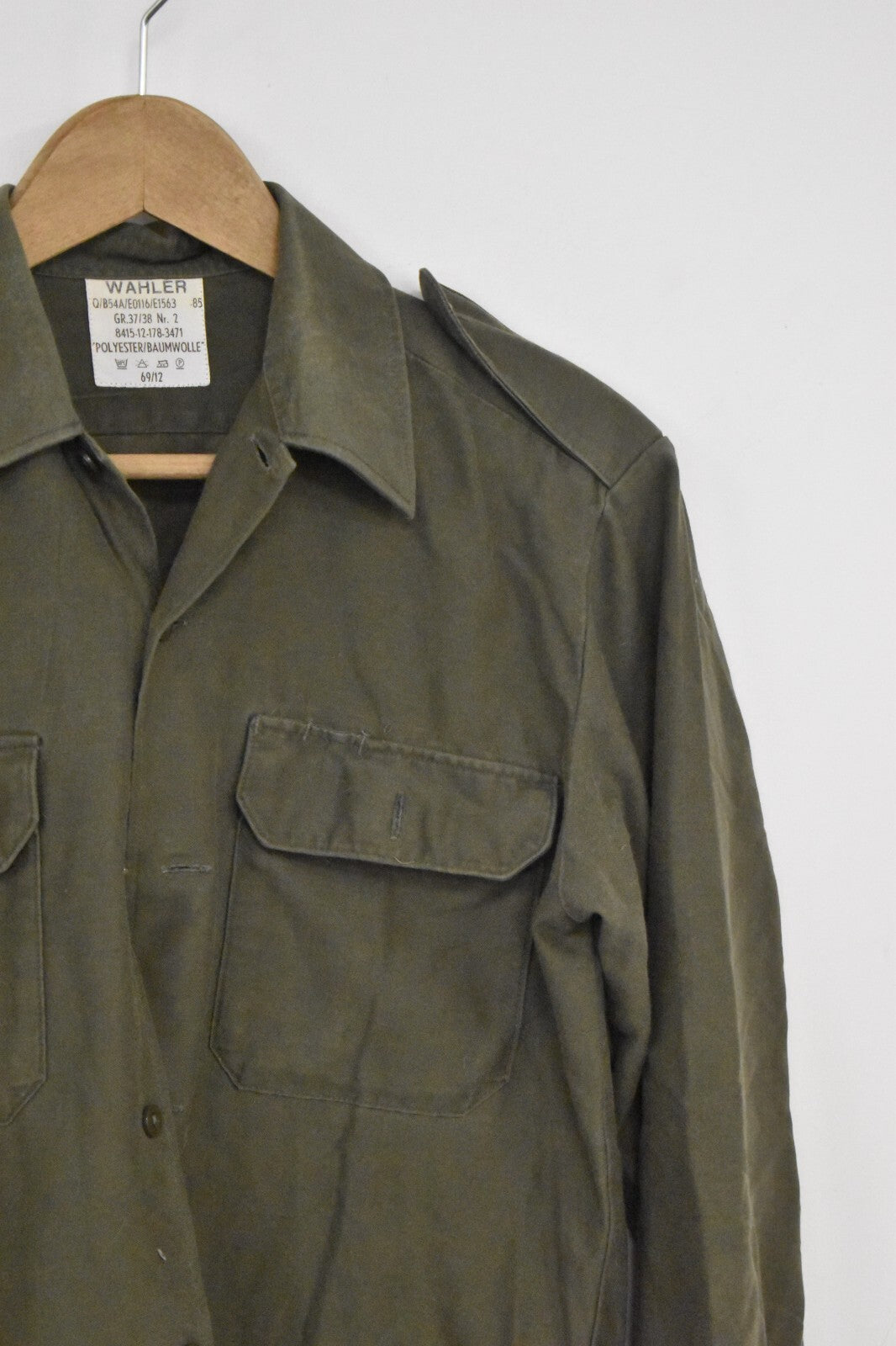 Vintage German Army Olive Shirt – 40" Chest – Dated 1985