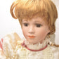 Vintage Porcelain Doll – Blonde Hair, Brown Eyes, Regency Cream Dress – 45cm