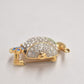 Vintage Teapot Brooch – Multi-Colour Rhinestone Costume Jewellery