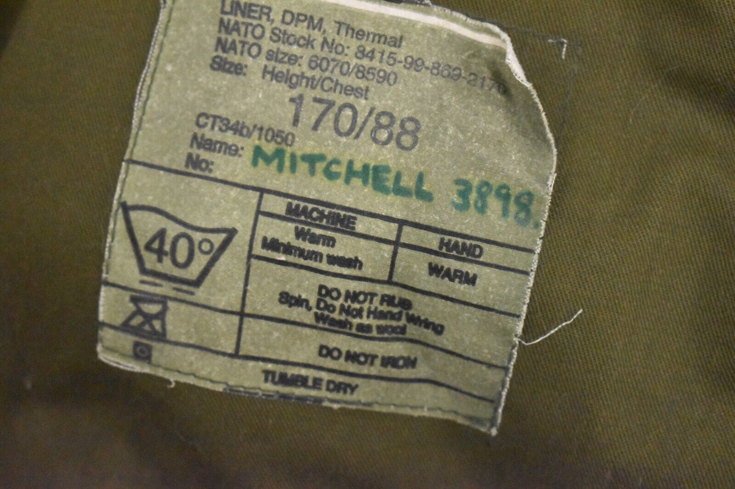 British Army DPM Cold Weather Thermal Fleece – Size 170/88
