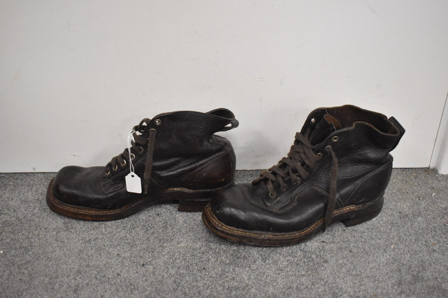 Vintage Norwegian Military Brown Leather Combat Boots – UK Size 6