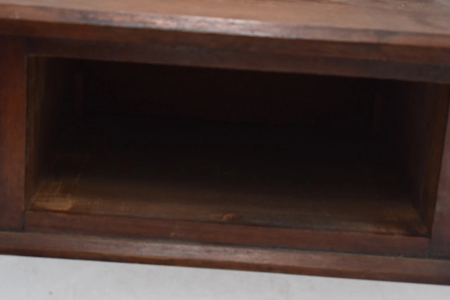 Antique Mahogany Stationery Drawer Desktop / Wall Mount Organiser Brass Handle