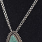 Vintage Sterling Silver 925 Necklace with Malachite Pendant 64cm