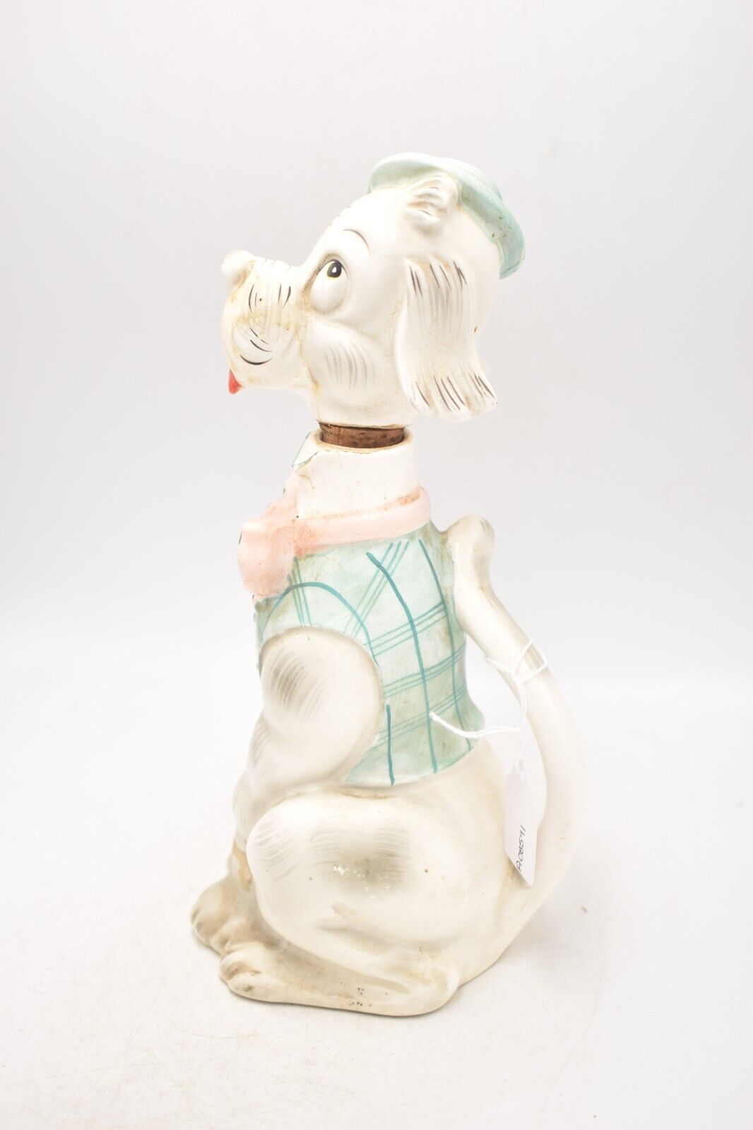Vintage 1940s Musical Poodle Dog Decanter Hand-Painted Collectible Barware Gift