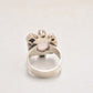 Vintage Sterling Silver Turquoise, Moonstone, and Rose Quartz Ring – Size V