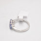 Vintage Sterling Silver & Blue Tanzanite Ring – Size O – Elegant Timeless