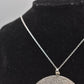 Vintage Modern Minimalist Sterling Silver 925 Lichen Pendant Necklace 56cm