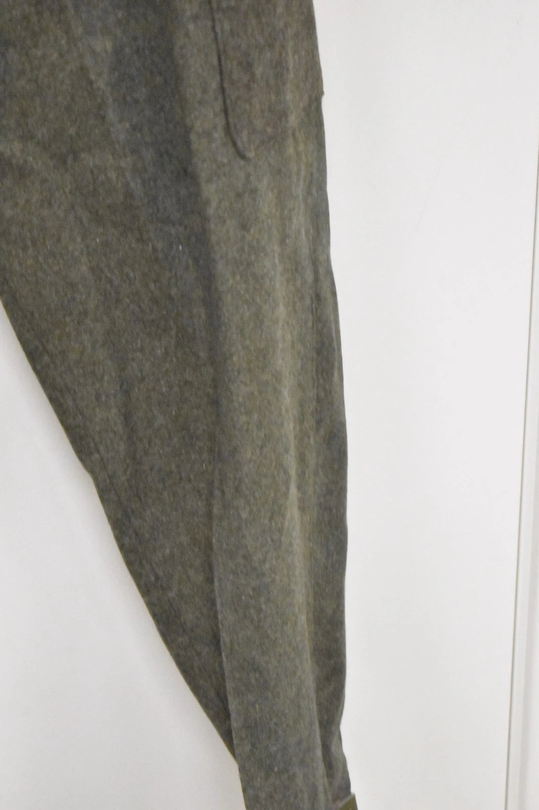 Swedish Army WWII Grey Wool Field Trousers 1940 Leather Straps Military Vintage