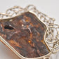 Vintage Sterling Silver 925 & Amber Modernist Large Pendant – 63g