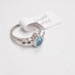 Vintage Sterling Silver & Pear Cut Blue Topaz Ring – Size M