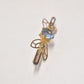 Vintage Gold Tone Butterfly Brooch with Blue Glass Gemstone – Women's Jewellery