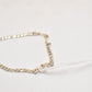 Vintage Sterling Silver 925 Figaro Chain Bracelet - 19cm