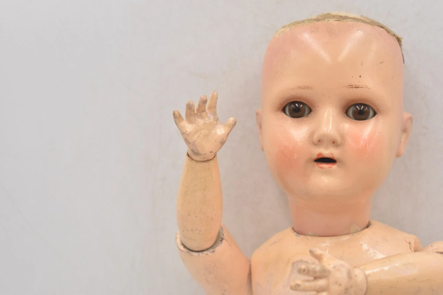 Antique Schoenau & Hoffmeister 1909 Bisque Doll 58cm Sleepy Blinking Eyes