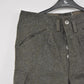 Swedish Army WWII Grey Wool Field Trousers 1940 Leather Straps Military Vintage