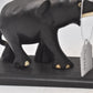 Vintage Hand-Carved Ebony Wooden Elephant Bookends Ceylonese 13cm
