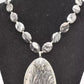 Vintage Sterling Silver 925 Picasso Spiderweb Jasper Pendant Necklace – 60cm