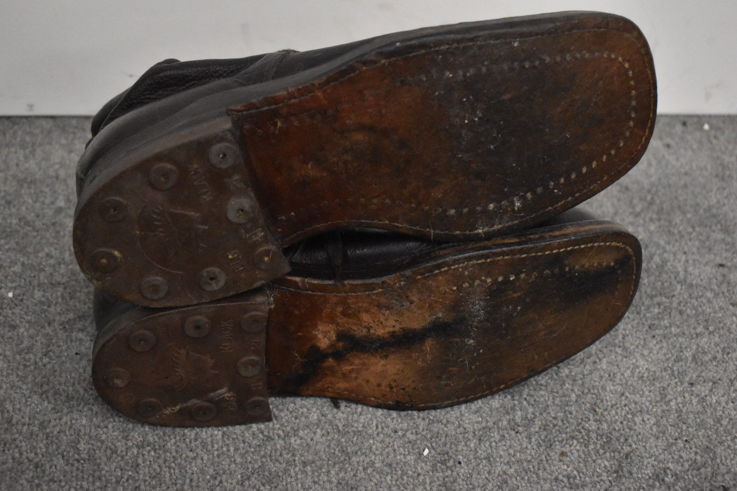 Vintage Norwegian Military Brown Leather Combat Boots – UK Size 6