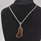 Vintage Sterling Silver 925 Necklace with Amber Pendant – 60cm