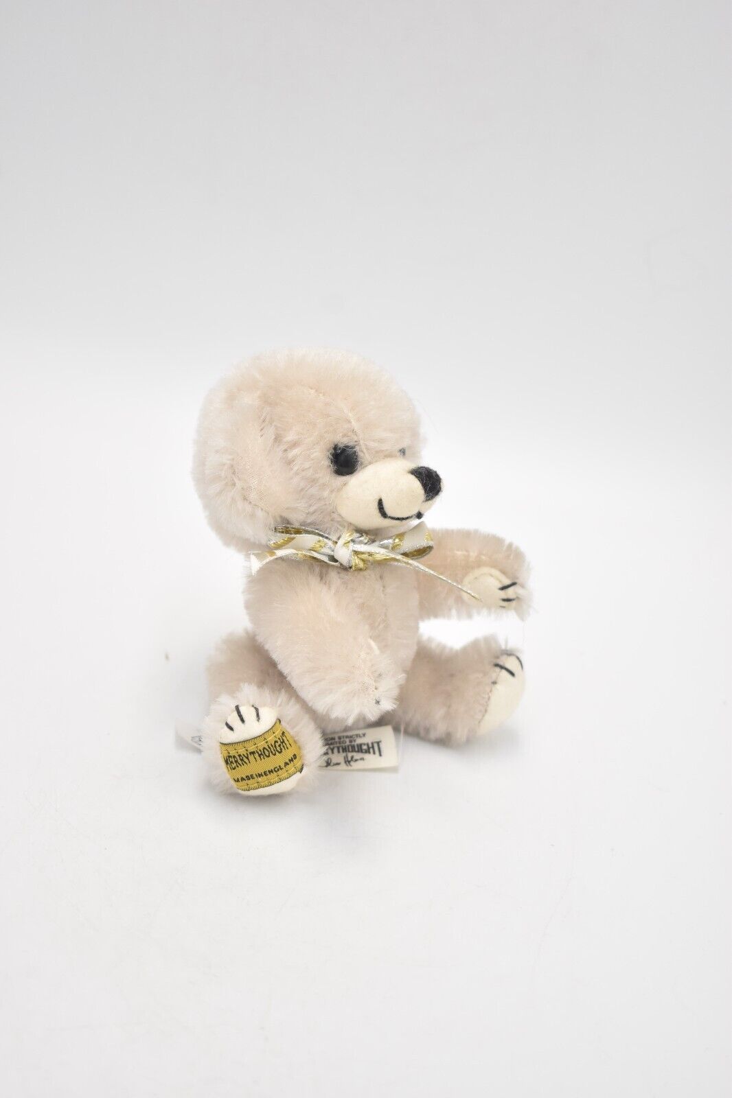 Merrythought Grey Cheeky Bear – Limited Edition Retired – Mohair, Boxed