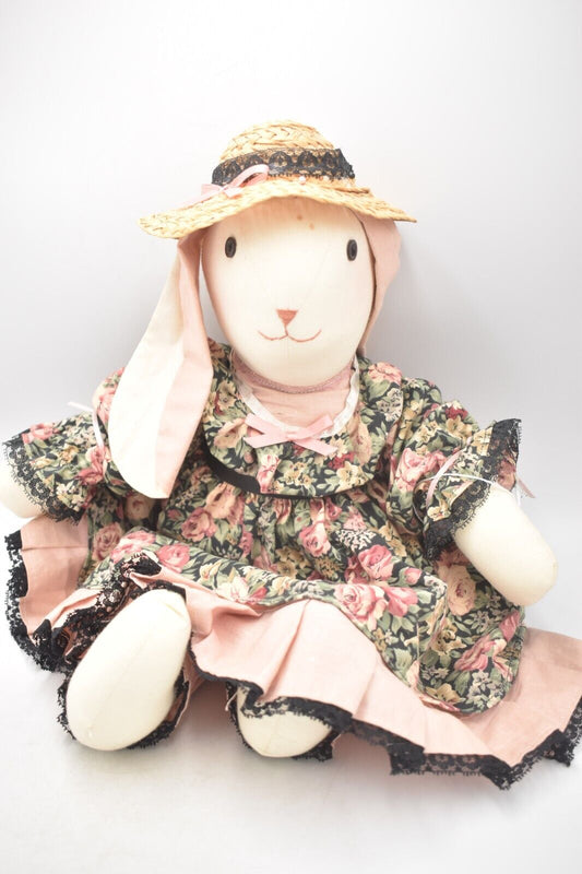 Vintage Bunny Rabbit Rag Doll Plush – 44cm Soft Toy – Retired & Dressed