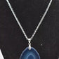 Vintage Sterling Silver 925 & Blue Agate Pendant Necklace – 80cm Chain