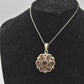 Vintage 925 Sterling Silver & Amber Pendant Necklace – 45cm
