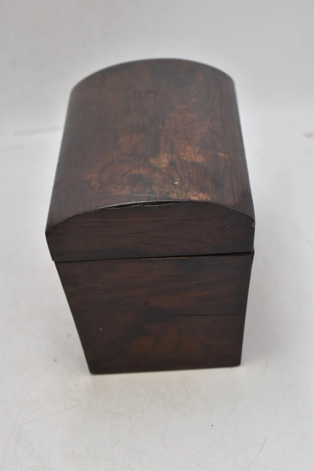 Antique Georgian Mahogany Wooden Tea Caddy Double Lidded 21cm