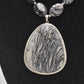 Vintage Sterling Silver 925 Picasso Spiderweb Jasper Pendant Necklace – 60cm