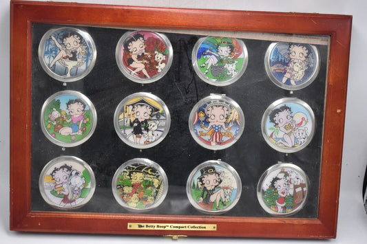 Willabee & Ward Betty Boop Compact Mirror Collection – Wooden Glass Case
