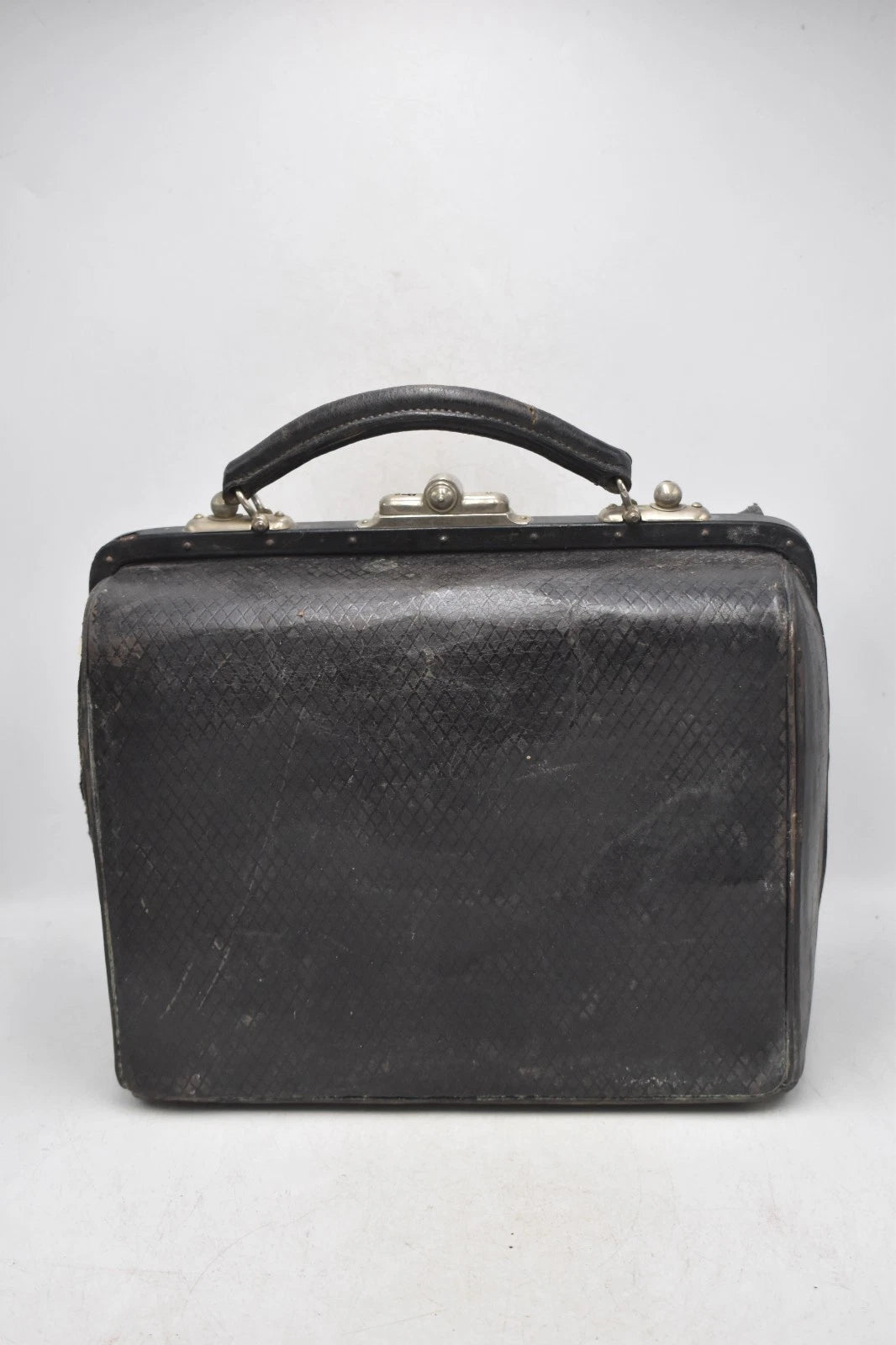 Antique Edwardian Leather Portmanteau Case Bag with Contents 32cm