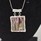 Vintage Sterling Silver 925 and Calsilica Pendant Necklace 46cm