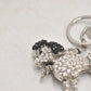 Vintage Butler & Wilson Poodle Dog Diamante Keyring – Black & White – 6.5cm