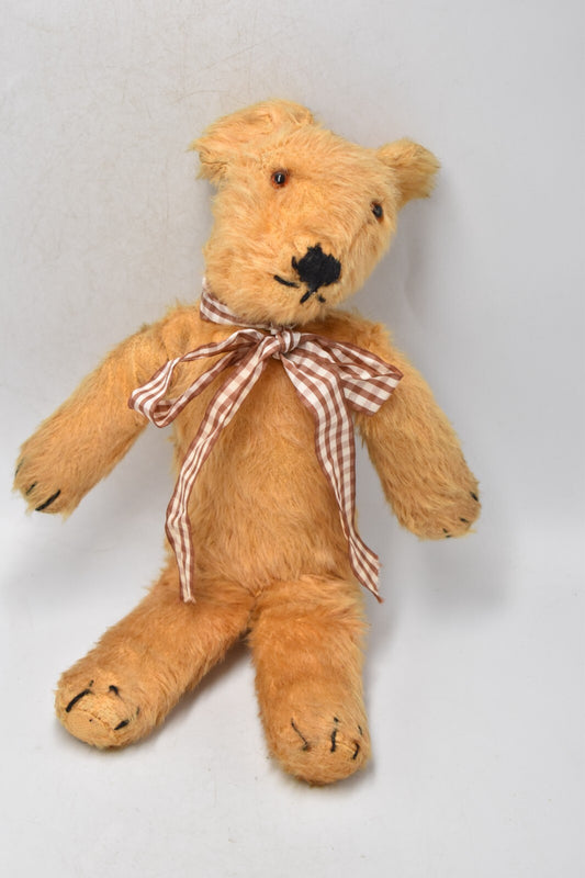 Vintage 1950s English Mohair Teddy Bear – Glass Eyes – 32cm