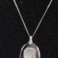 Vintage 925 Sterling Silver and Cameo Black Polished Onyx Pendant 42cm
