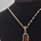 Vintage Sterling Silver 925 Necklace with Amber Pendant – 60cm