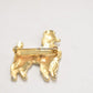 Vintage Poodle Dog Brooch – Cream & Gold Tone Women's Jewellery, 4cm