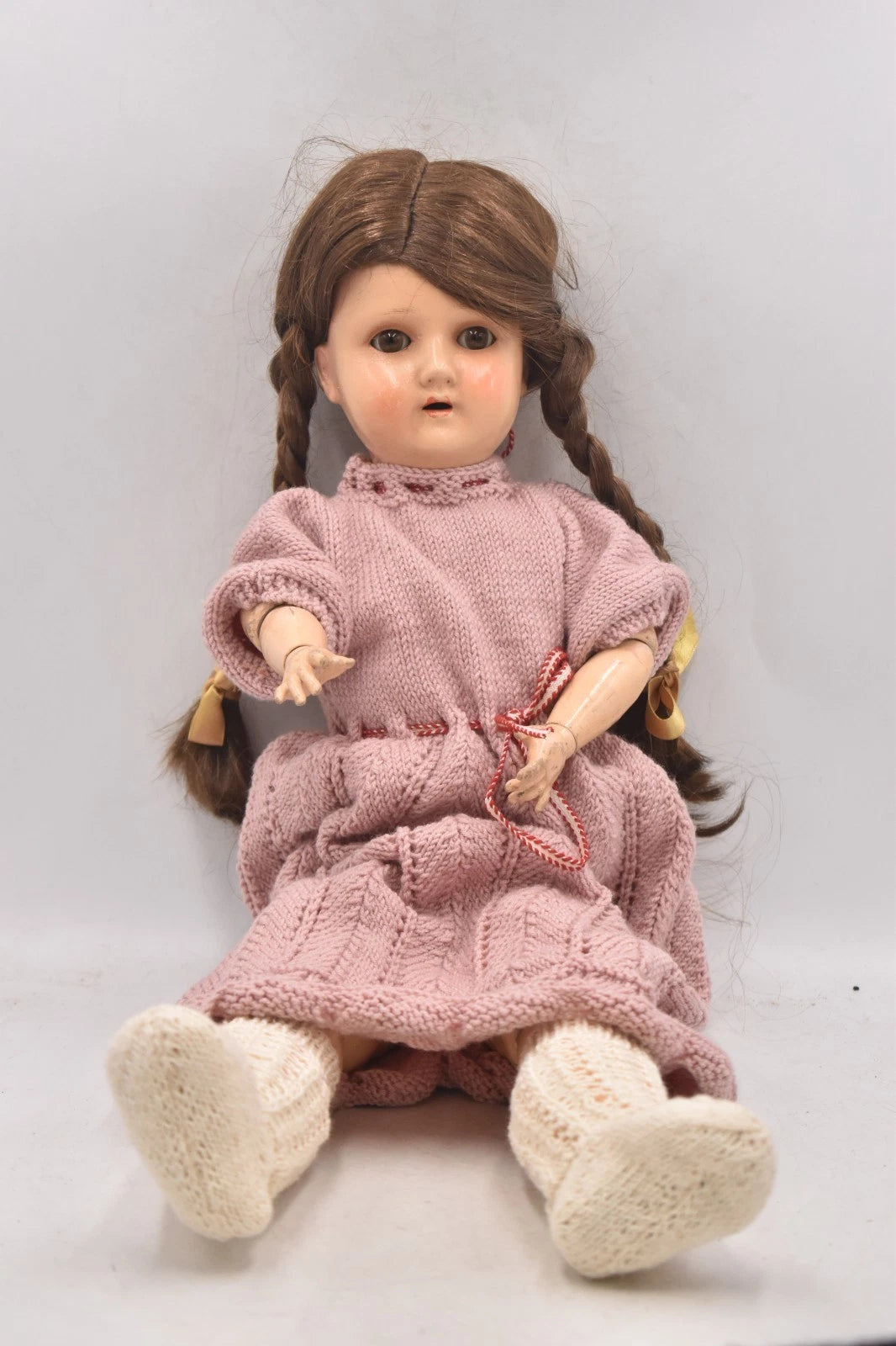 Antique Schoenau & Hoffmeister 1909 Bisque Doll 58cm Sleepy Blinking Eyes