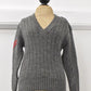 British Army Women’s Grey Wool Jersey Pullover Jumper 1978 Size 2 Broad Rib