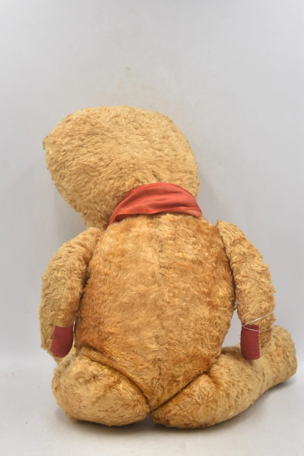 Vintage 1950s European Silk Plush Teddy Bear Fully Jointed 54cm Wood Wool Filled